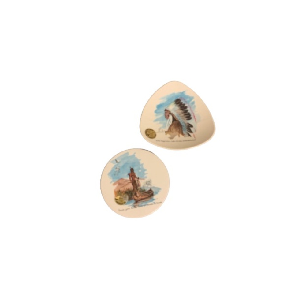 Vintage Ornamin First Nations Inspired Acrylic Plates (Set of 2)